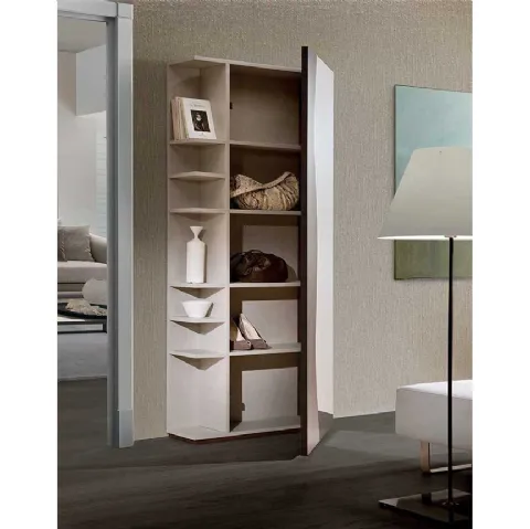 Appendiabiti da ingresso in legno con anta a specchio Futura di Pacini e Cappellini