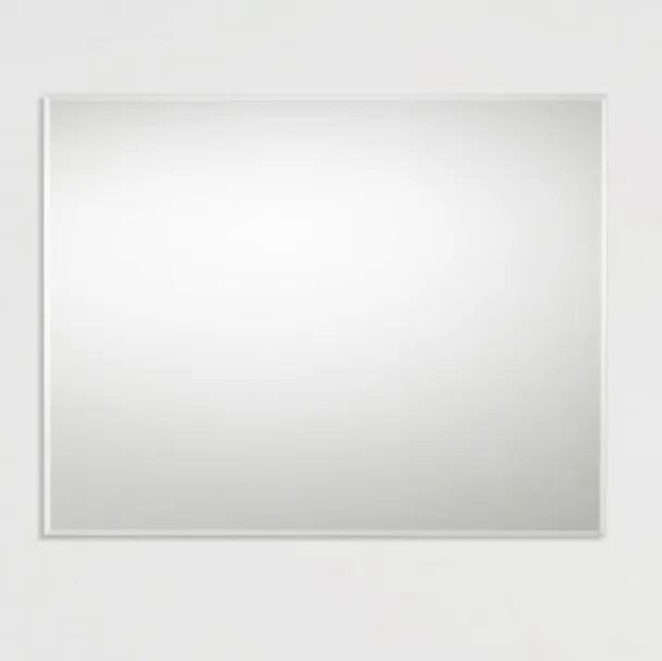 Specchiera Tau con sottile cornice in legno laccato bianco di Fratelli Elli
