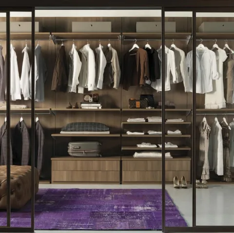 Cabina Armadio Rail System Rovere Tabacco di Ime Arredamenti