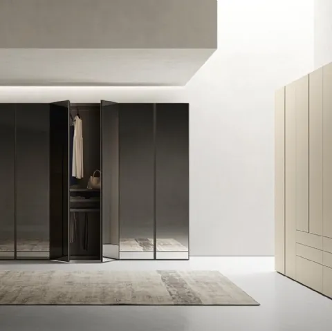 Armadio con ante battenti a specchio Go Up di Alf Da Frè