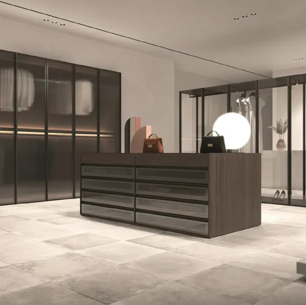 Armadio con ante battenti in vetro Luxe di Erba
