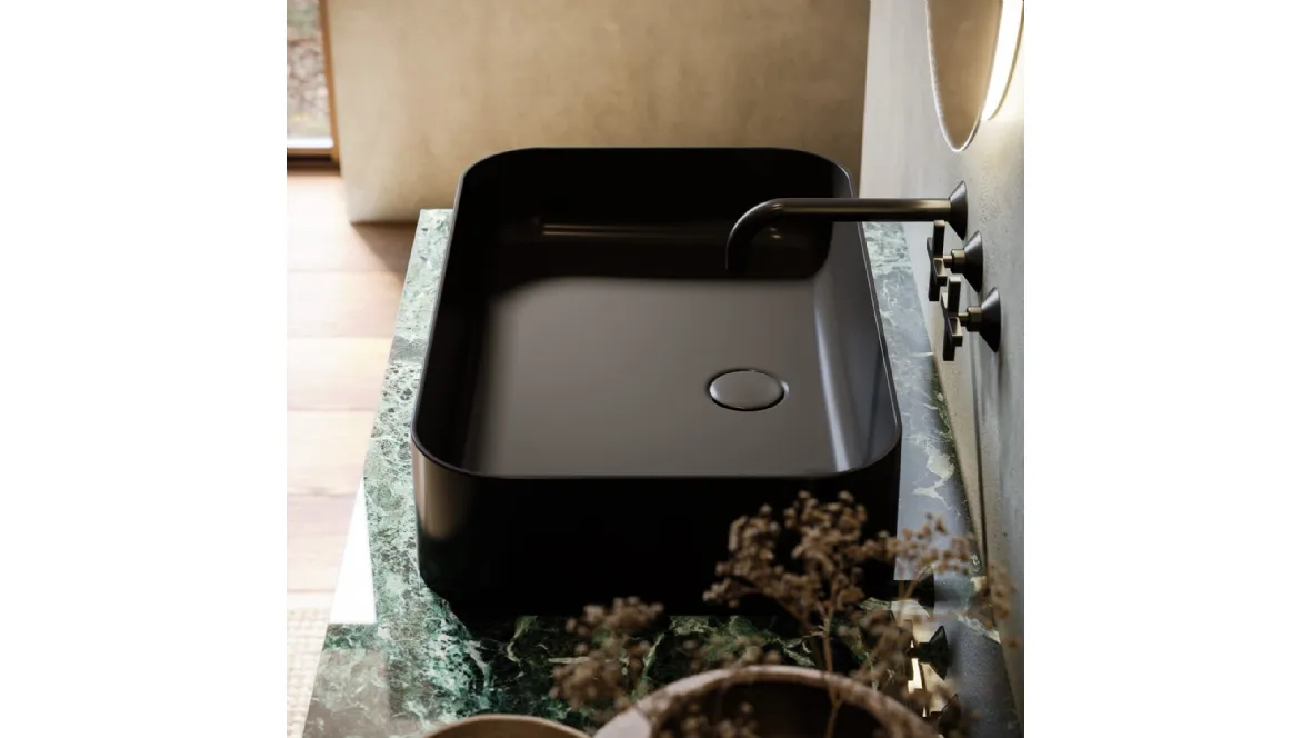 Mobile da Bagno sospeso con top in gres Cornici 15 di Puntotre