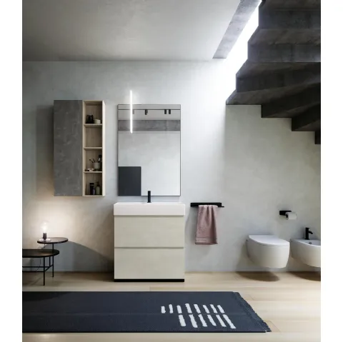 Mobile da Bagno a terra in laminato Sistema Gola 13 di Puntotre