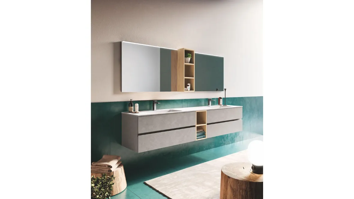 Mobile da Bagno sospeso in laminato Up & Down 01 di Puntotre