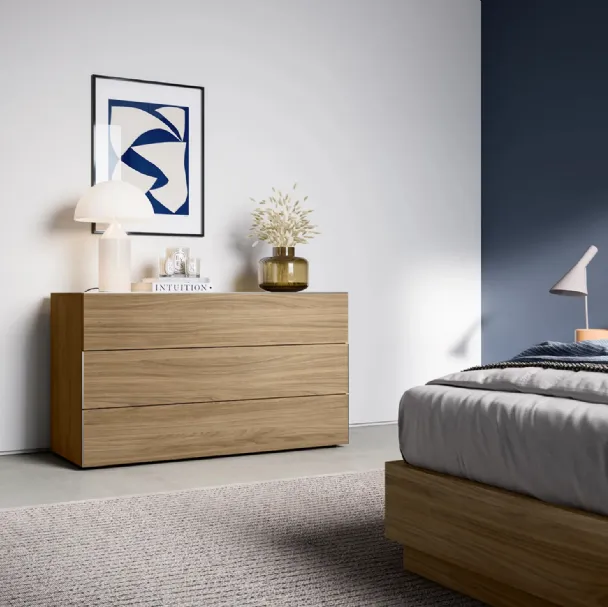 Comò Slim in nobilitato finitura effetto legno di Dielle Modus