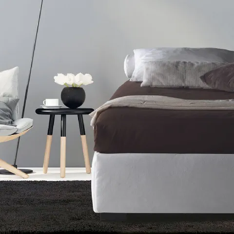 Letto Barbados in tessuto con contenitore di Milano Bedding