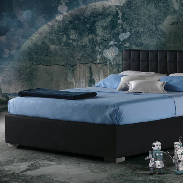 Letto Barth in tessuto con testiera di Milano Bedding