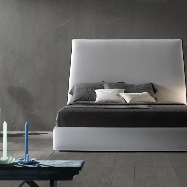 Letto con testiera Tatami alto con contenitore di Excò