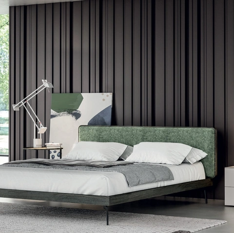 Letto Ginevra con testiera imbottita di Tagliabue Mobili