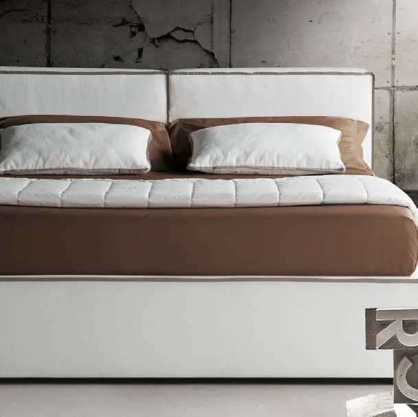 Letto Guadalupe in tessuto con testiera di Milano Bedding