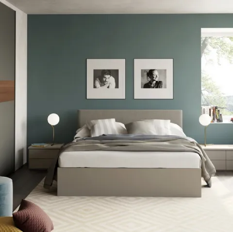 Letto 425 Live con testiera in tessuto imbottito di Ime Arredamenti