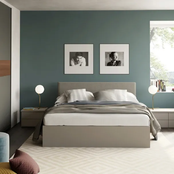 Letto 425 Live con testiera in tessuto imbottito di Ime Arredamenti