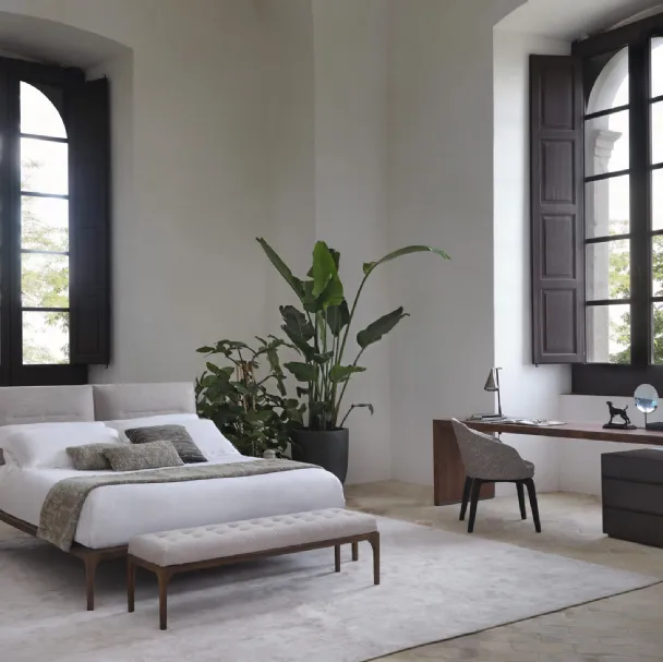 Letto con testiera imbottita Kensington di Conte