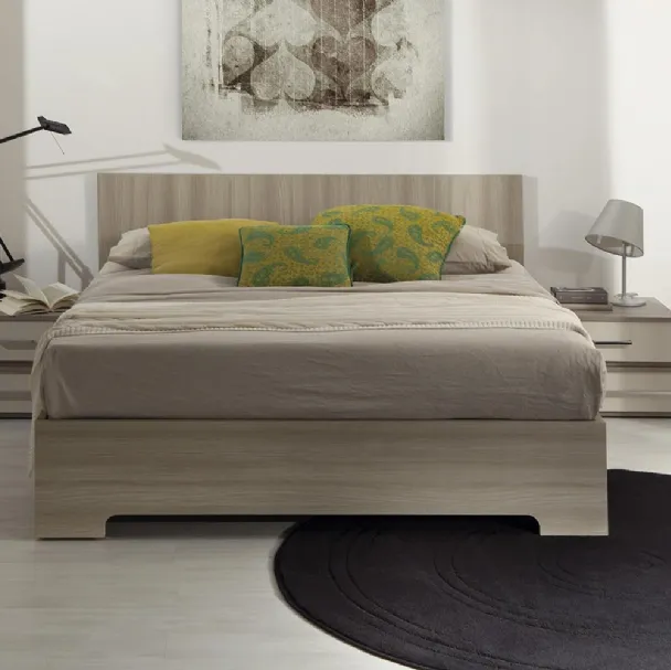 Letto Class con contenitore in Olmo Grigio di Ime Arredamenti