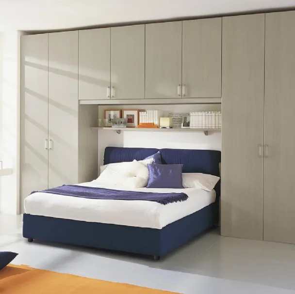 Letto Contenitore San Babila imbottito rivestito tessuto di Ime Arredamenti