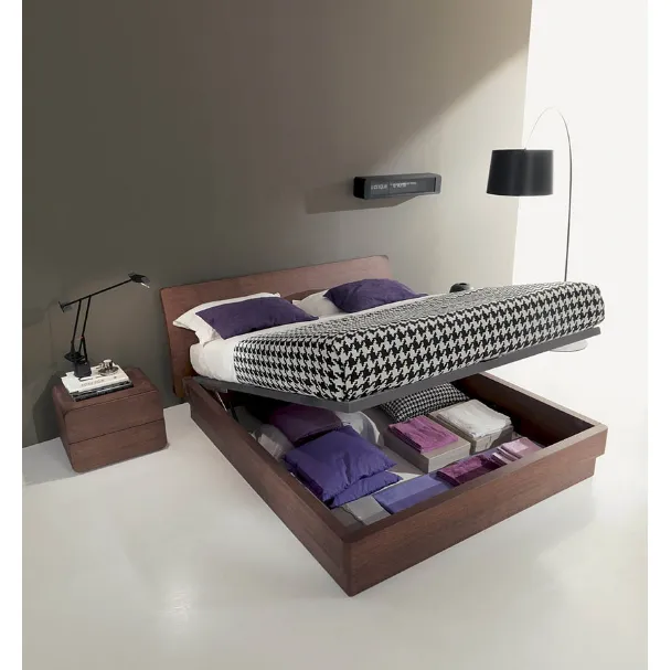 Letto matrimoniale in legno con box contenitore e testiera Icaro di Fimar