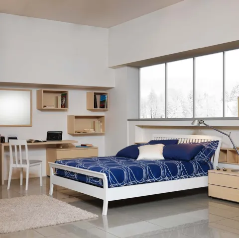 Letto in legno con testiera Sharon di Fratelli Elli