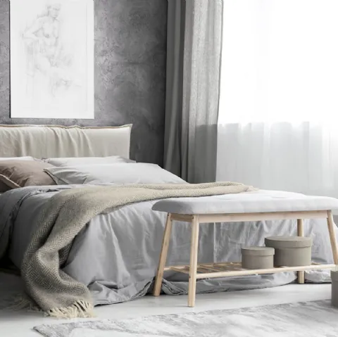 Letto Naxos in tessuto con testiera di Milano Bedding