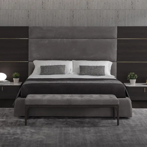 Letto con pannelli in rovere Nuage di Conte