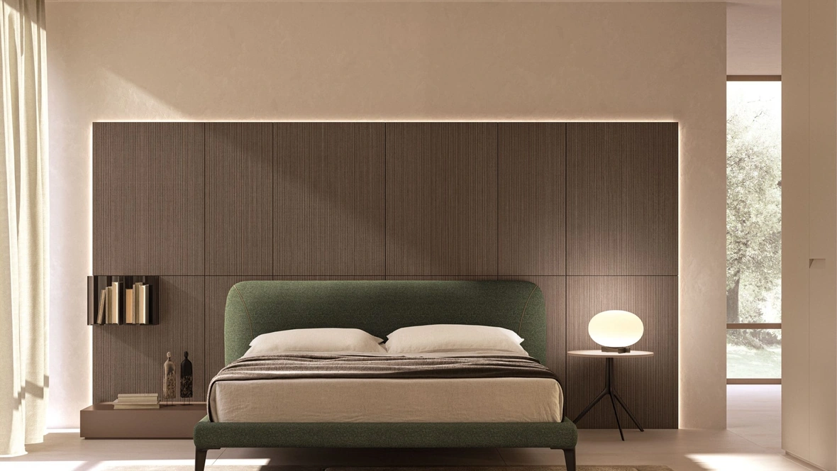 Letto in tessuto imbottito Riviera di Tagliabue Mobili