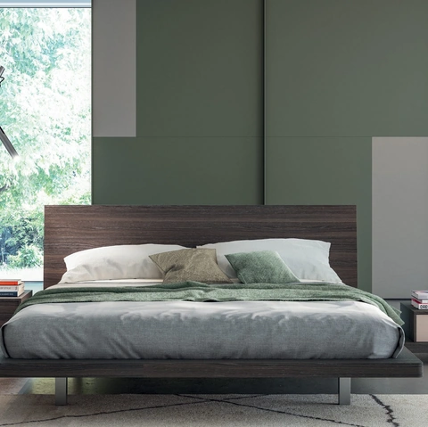 Letto matrimoniale Asja in Rovere Termotrattato di Tagliabue Mobili