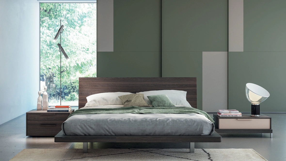 Letto matrimoniale Asja in Rovere Termotrattato di Tagliabue Mobili