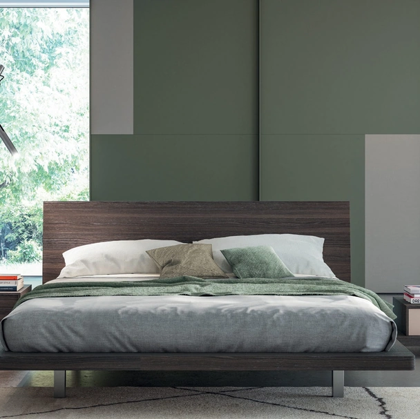 Letto matrimoniale Asja in Rovere Termotrattato di Tagliabue Mobili