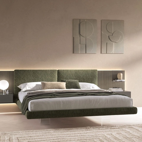 Letto Brenda in tessuto imbottito di Tagliabue Mobili