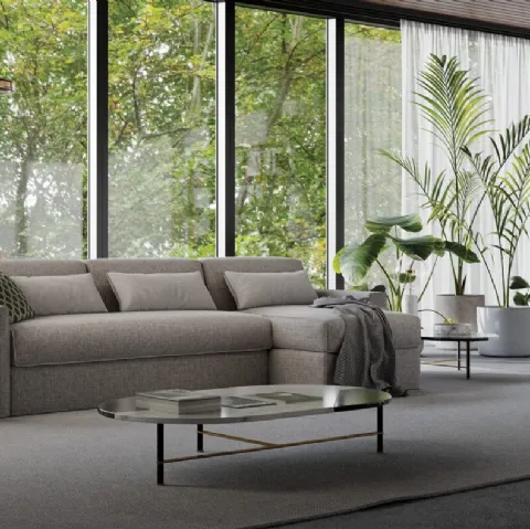 Divano letto Jarreau in tessuto con penisola di Milano Bedding