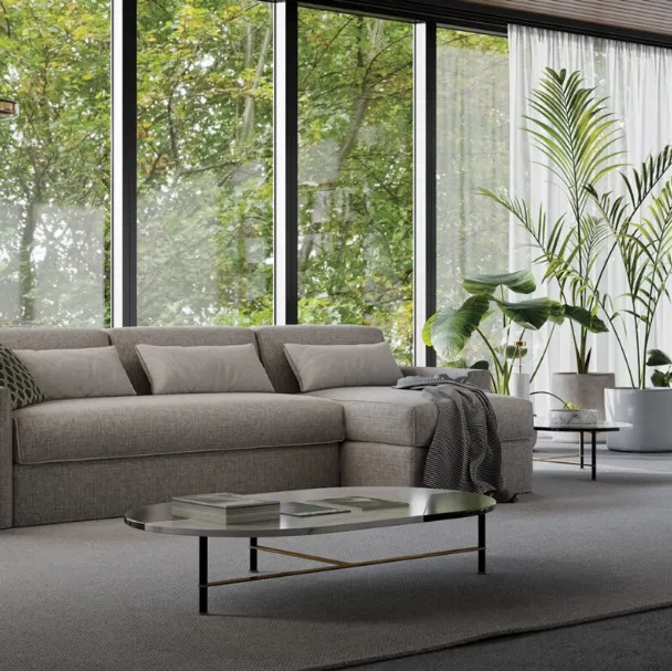 Divano letto Jarreau in tessuto con penisola di Milano Bedding