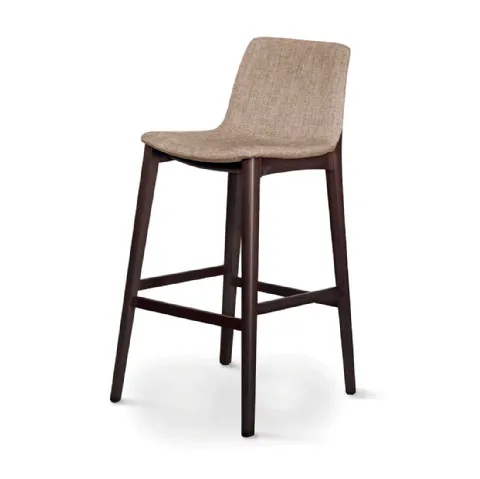Sgabello in tessuto imbottito con struttura in massello di frassino Ellen Stool di Pacini e Cappellini