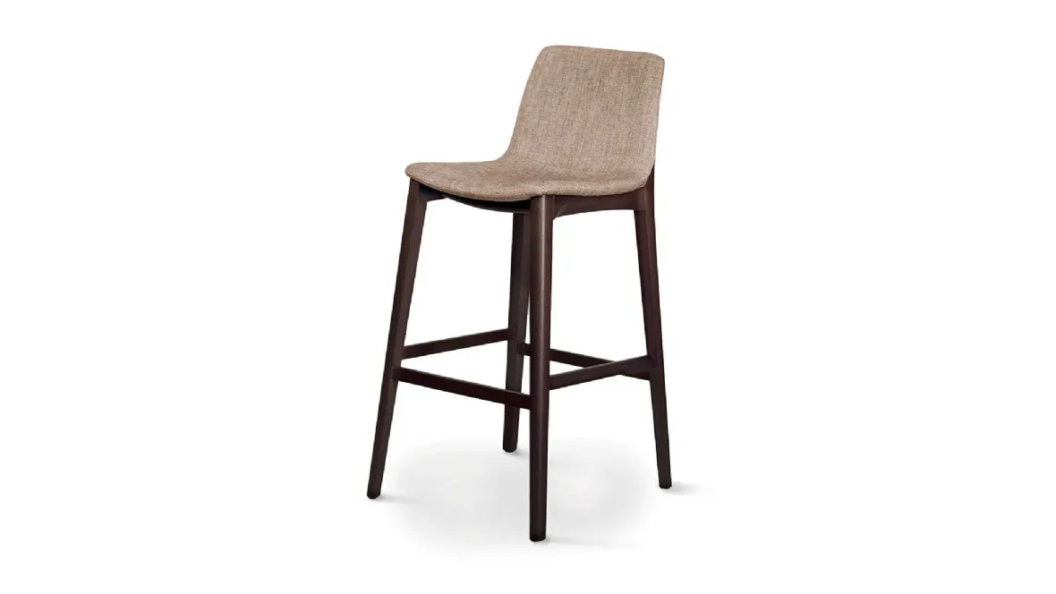 Sgabello Ellen Stool in tessuto e legno di Pacini e Cappellini