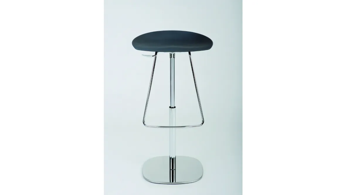 Sgabello girevole con base inox regolabile in altezza Robin di Elementi