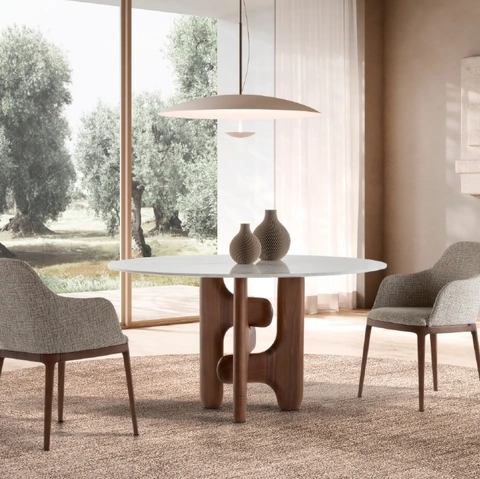 Tavolo rotondo Clifford in marmo di Pacini e Cappellini