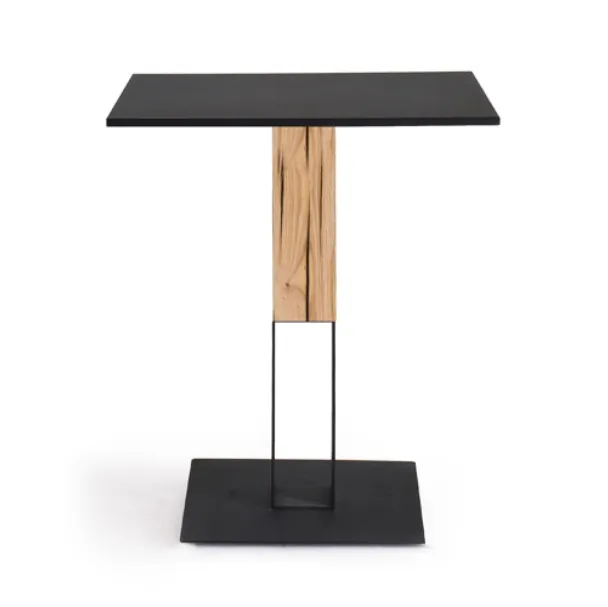 Tavolo con base in acciaio verniciato e legno e top in laminato Acqua Alta Bistrot di Colico