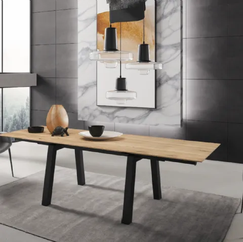 Tavolo T1358AIM Sand 180 in legno impiallacciato di Zamagna