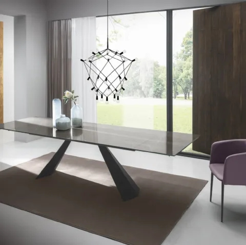 Tavolo T1335A Coast 200 in ceramica lucida di Zamagna