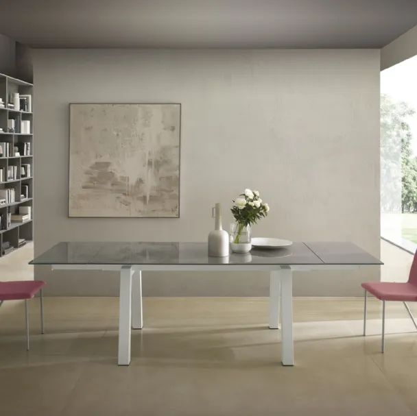 Tavolo T1357A Sand 160 in ceramica di Zamagna