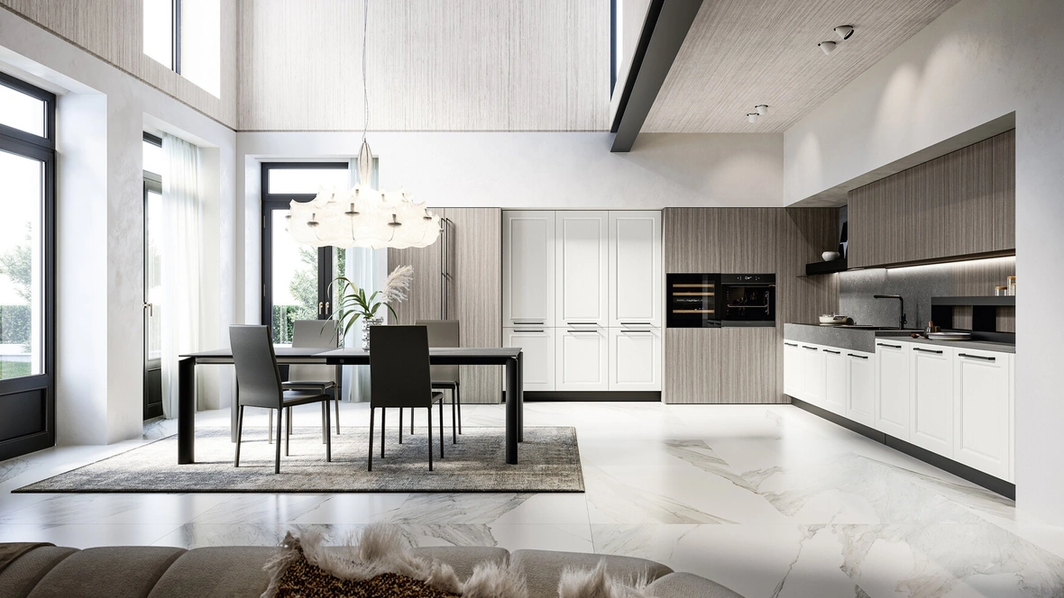 Cucina Classica angolare Asolo 02 in laccato e laminato di Arredo3