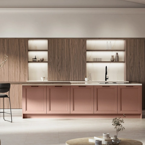 Cucina Classica in laccato a poro aperto con isola Opera di Arredo3