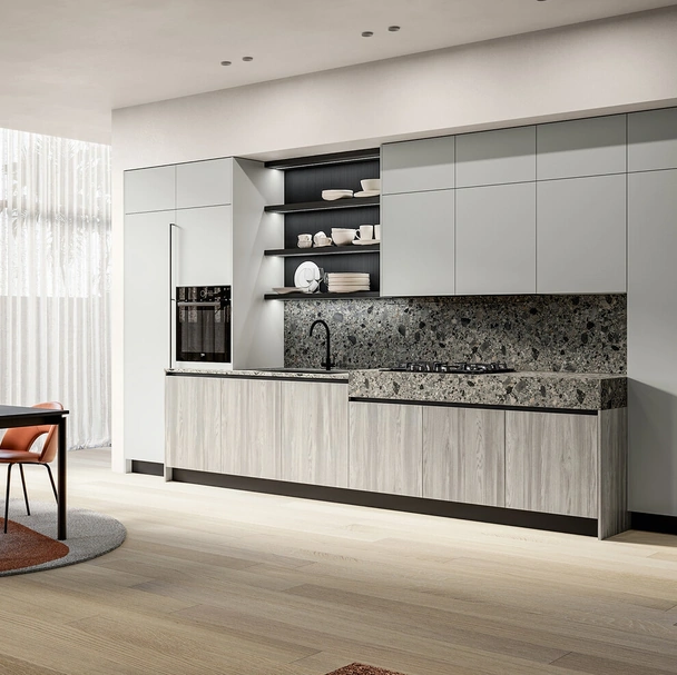 Cucina Moderna lineare Cloe 03 in laminato e laccato di Arredo3