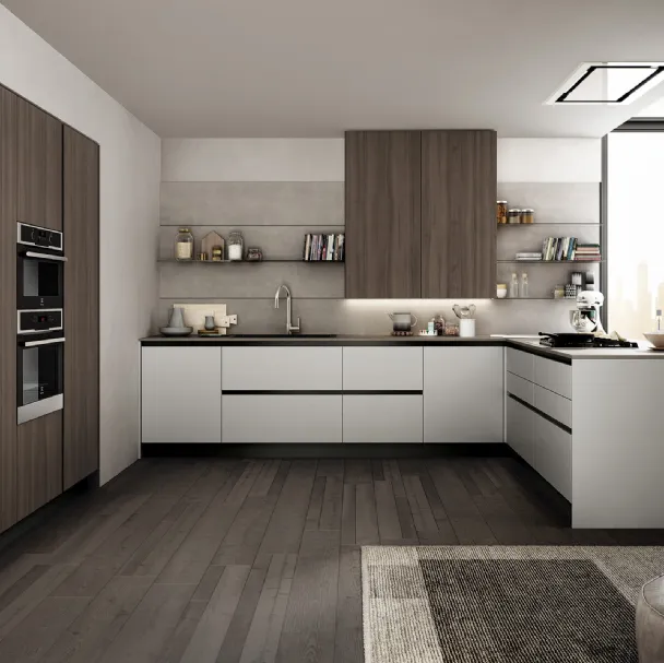 Cucina Moderna Cloe 01 con penisola di Arredo3