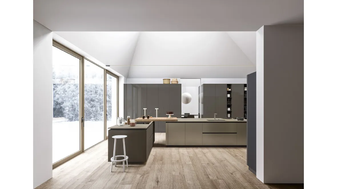 Cucina Moderna con isola Logica 02 di Valdesign