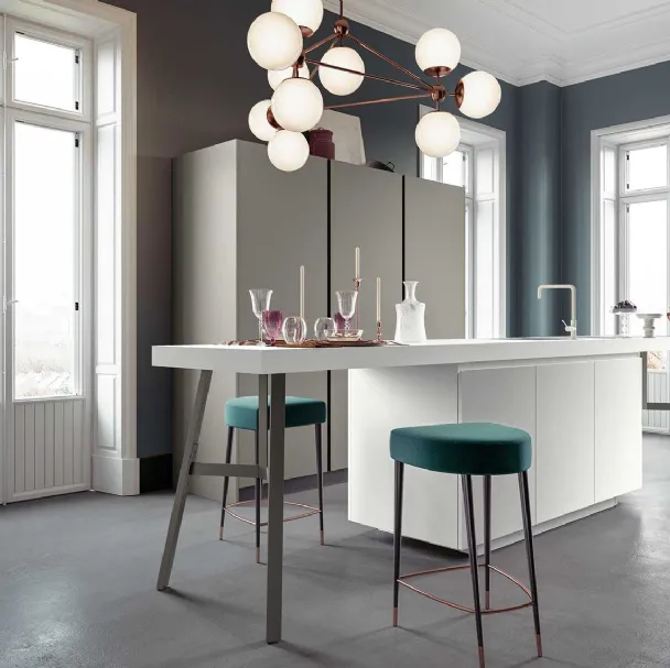 Cucina Moderne Logica L40 Laccato opaco Bianco di Valdesign
