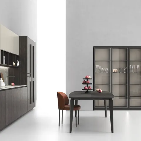 Cucina Moderne Logica L40 in Eukalipto Fossile di Valdesign