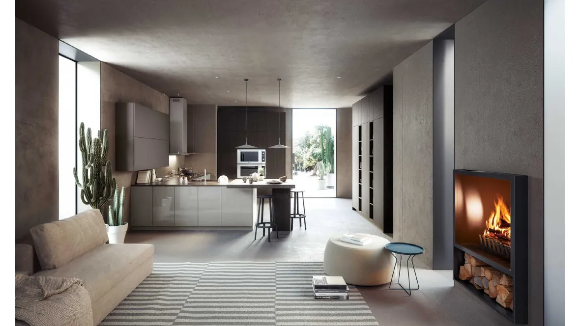 Cucina Moderne Logica LO Laccata Lucida di Valdesign