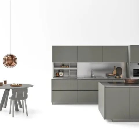 Cucina Moderne Logica LO Laccata Platino di Valdesign
