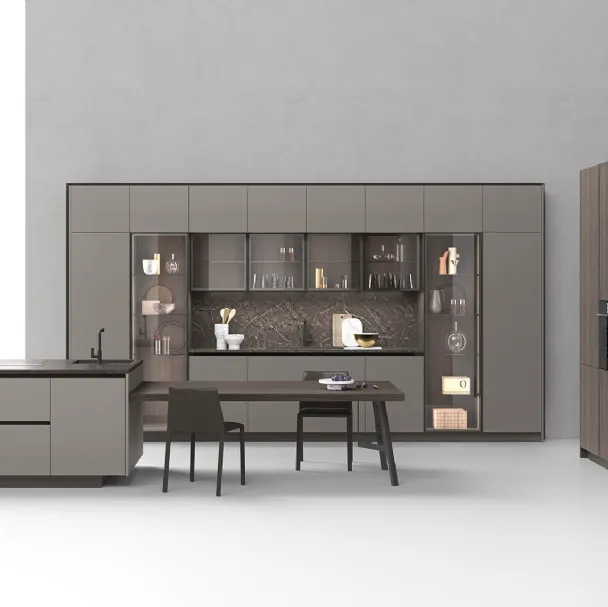 Cucina Moderne Logica LO Rovere Ghiro e laccato Arena di Valdesign