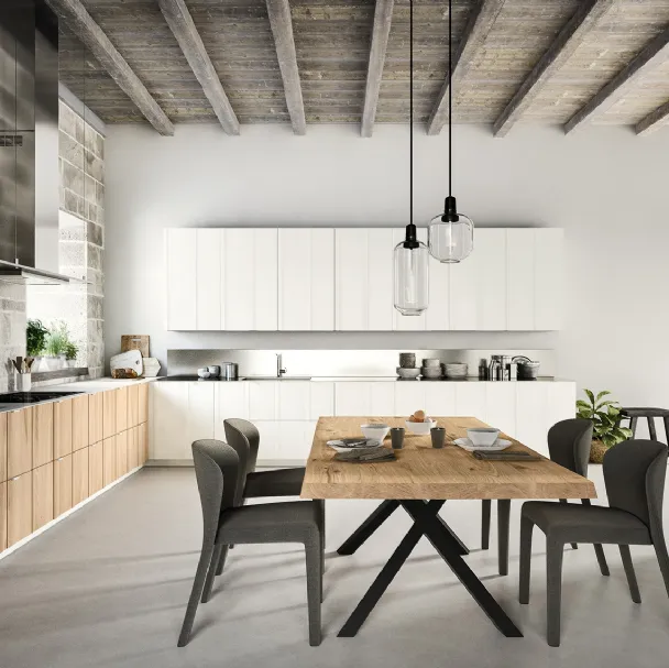 Cucina Moderna Maggiorana finitura Olmo Chiaro di Valdesign