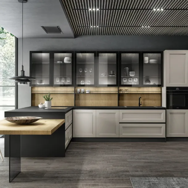 Cucina Moderna Meg 02 con penisola di Arredo3